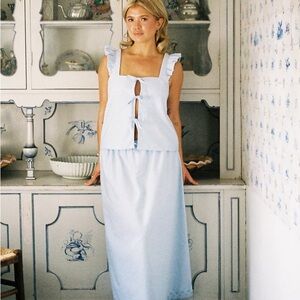 Djerf Avenue Breezy Tie Top Blue